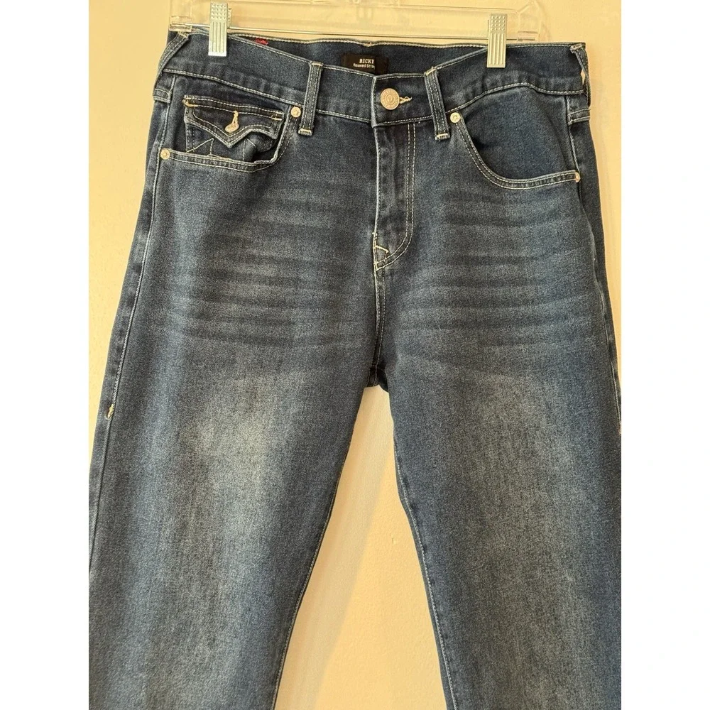True Religion Ricky Flap Straight‎ Leg Jeans 31 Blue Denim Y2K Men's Classic